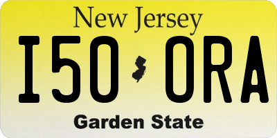 NJ license plate I50ORA