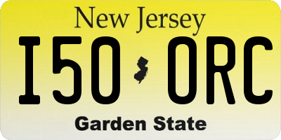 NJ license plate I50ORC