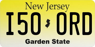 NJ license plate I50ORD