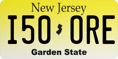 NJ license plate I50ORE
