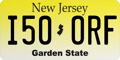 NJ license plate I50ORF