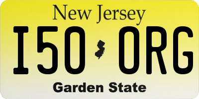 NJ license plate I50ORG