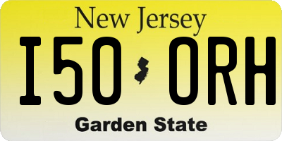 NJ license plate I50ORH