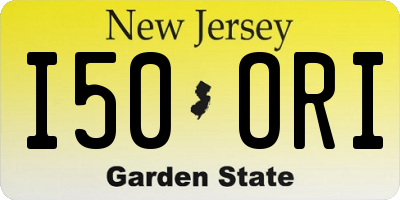 NJ license plate I50ORI