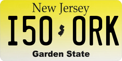 NJ license plate I50ORK