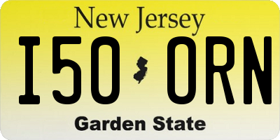 NJ license plate I50ORN