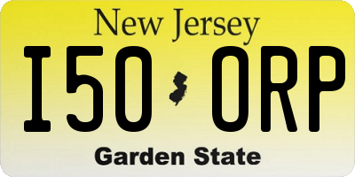 NJ license plate I50ORP