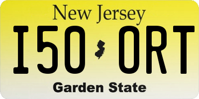 NJ license plate I50ORT