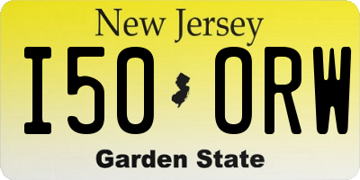 NJ license plate I50ORW