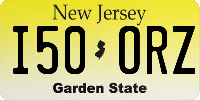 NJ license plate I50ORZ