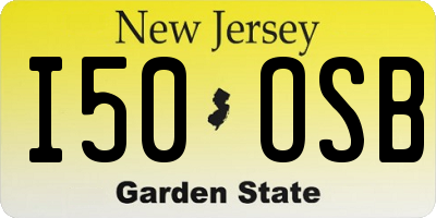 NJ license plate I50OSB