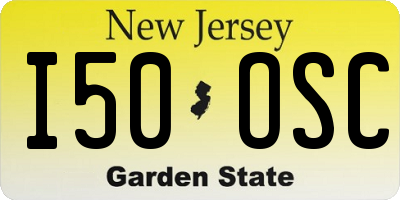 NJ license plate I50OSC