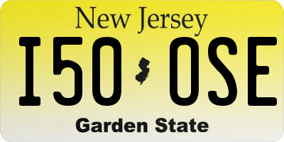 NJ license plate I50OSE