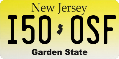 NJ license plate I50OSF
