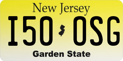 NJ license plate I50OSG