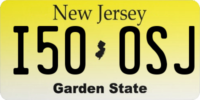 NJ license plate I50OSJ