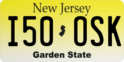 NJ license plate I50OSK