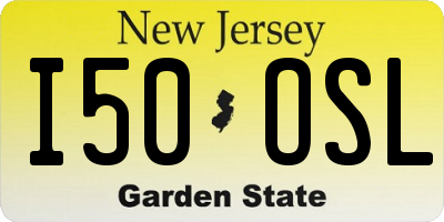 NJ license plate I50OSL