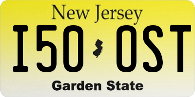 NJ license plate I50OST