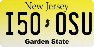 NJ license plate I50OSU