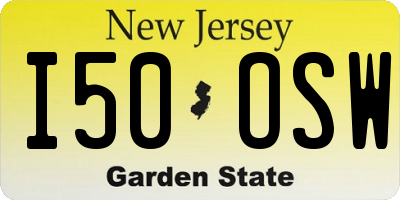 NJ license plate I50OSW