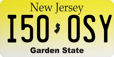 NJ license plate I50OSY