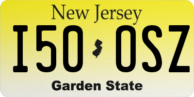 NJ license plate I50OSZ
