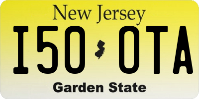 NJ license plate I50OTA