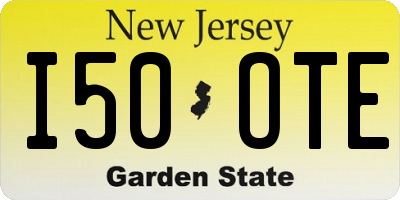 NJ license plate I50OTE