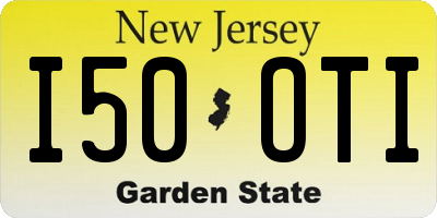 NJ license plate I50OTI