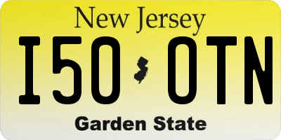 NJ license plate I50OTN
