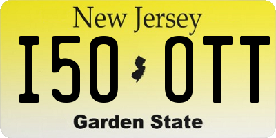 NJ license plate I50OTT