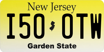 NJ license plate I50OTW