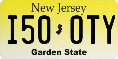 NJ license plate I50OTY