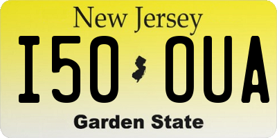 NJ license plate I50OUA