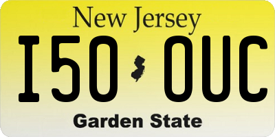NJ license plate I50OUC