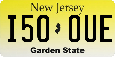 NJ license plate I50OUE
