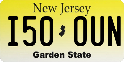 NJ license plate I50OUN