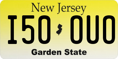 NJ license plate I50OUO