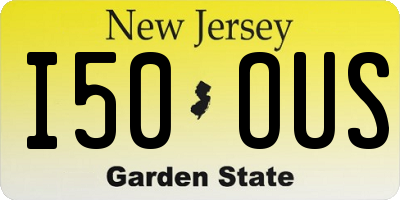 NJ license plate I50OUS