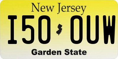 NJ license plate I50OUW