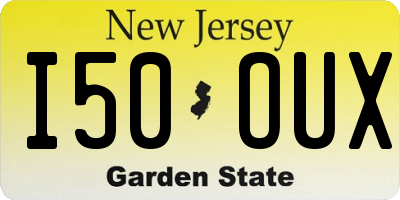 NJ license plate I50OUX