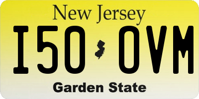 NJ license plate I50OVM