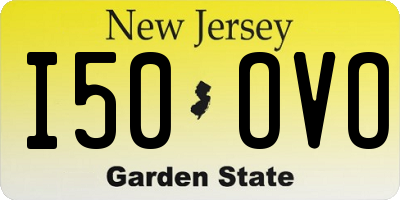 NJ license plate I50OVO