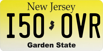 NJ license plate I50OVR
