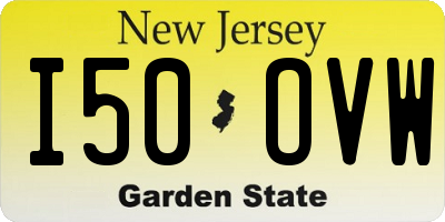 NJ license plate I50OVW
