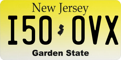 NJ license plate I50OVX
