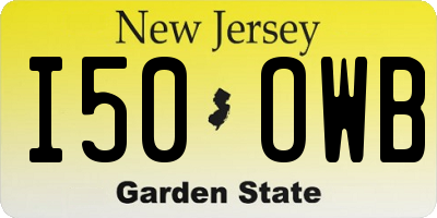 NJ license plate I50OWB