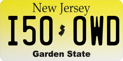 NJ license plate I50OWD