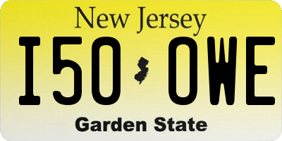 NJ license plate I50OWE